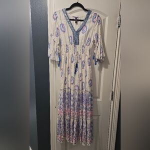 Me 2 Magic Tiered Smocked Waist Dress . Size Small